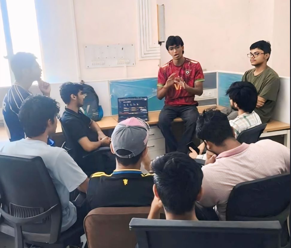 Engineering students in a live Atyant career guidance session on campus